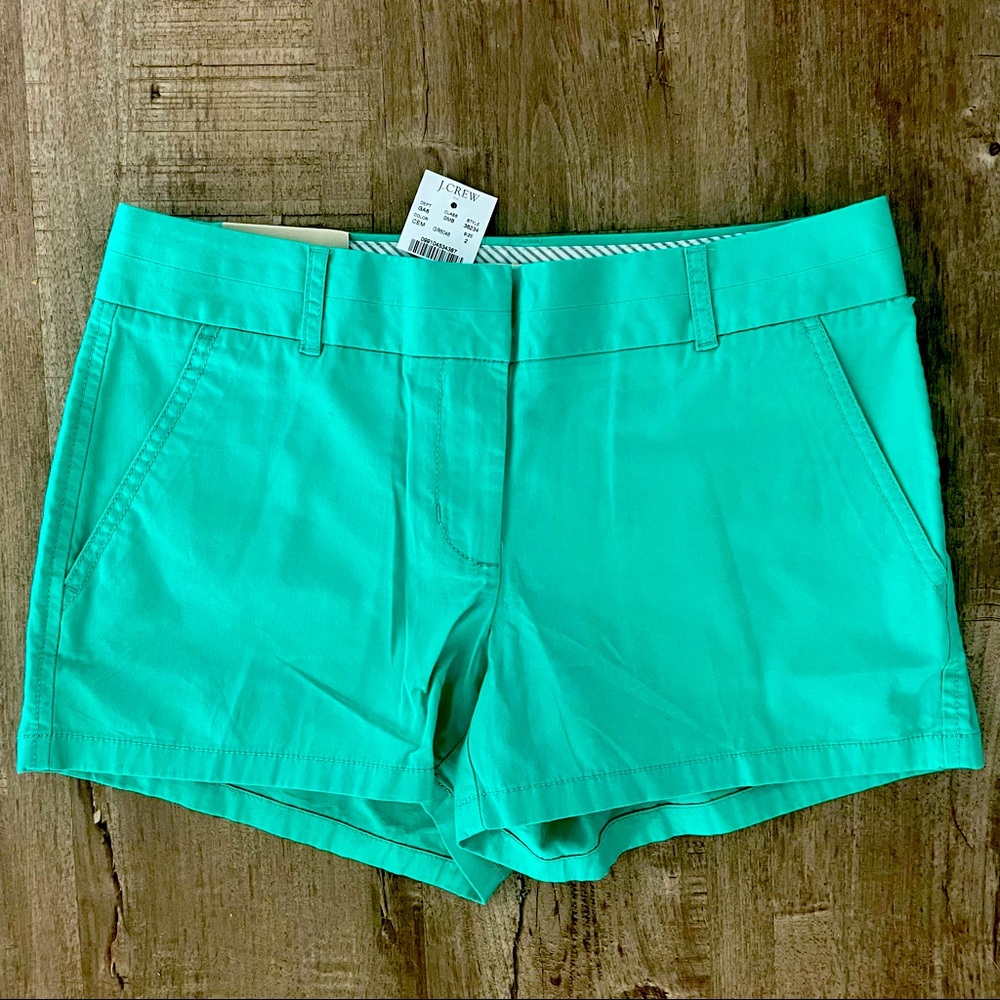 NWT J. Crew Chino City Fit Shorts Size 2 | Green